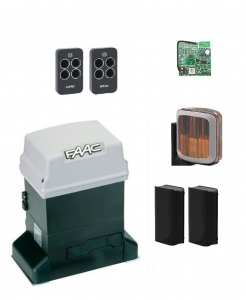 FAAC 746KIT FULL-A Автоматика для откатных ворот 746KIT FULL-A, комплект: привод, радиоприемник, 2 пульта, фотоэлементы, лампа