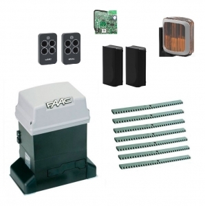 FAAC 746KIT FULL-A7 Автоматика для откатных ворот 746KIT FULL-A7, комплект: привод, радиоприемник, 2 пульта, фотоэлементы, лампа, 7 реек