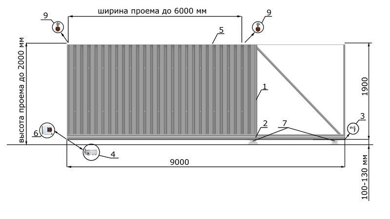 КОРН Н1-60КП Откатные ворота КОРН КЛАССИК, толщина 60 мм