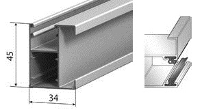 ALUTECH GR53x34IE - 307012221 Шина направляющая GR53x34IE - 307012221 для роллет (рольставен)