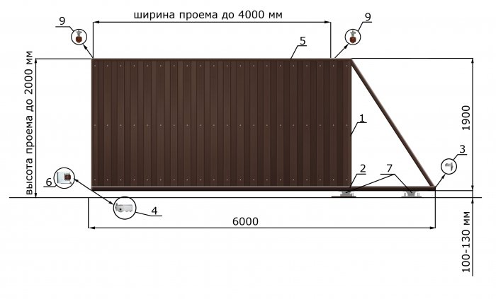 КОРН Н0-Т60КТ-Л Откатные ворота КОРН ЭКО-Л, толщина 60 мм