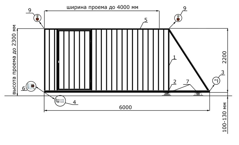 КОРН Н0-Т60КТ Откатные ворота КОРН ЭКО, толщина 60 мм