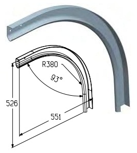 ALUTECH RE101L - 402230000 Элемент радиусный левый RE101L для подъёмных секционных ворот