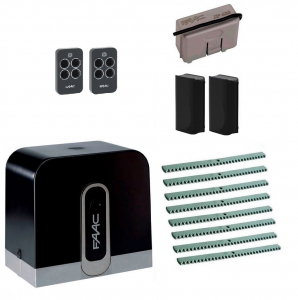 FAAC C720KIT-FA8 Автоматика для откатных ворот C720KIT-FA8, комплект: привод, радиоприемник, 2 пульта, фотоэлементы, 8 реек