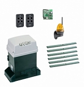 Автоматика для откатных ворот 746KIT-LK6, комплект: привод, радиоприемник, 2 пульта, лампа, 6 реек