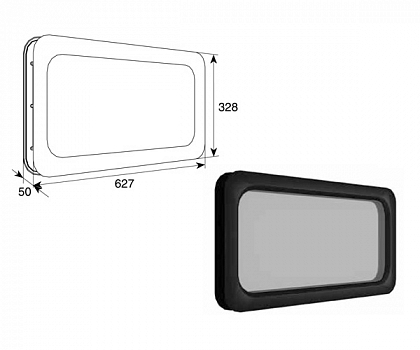 DOORHAN DH85603 Окно акриловое 627х327 для подъёмных секционных ворот