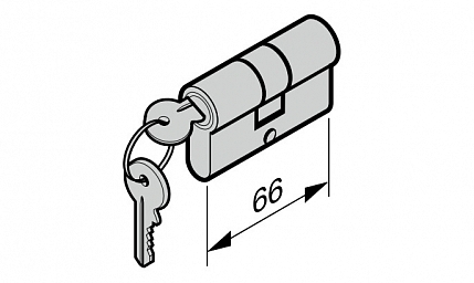 HORMANN 3091446 Профильный цилиндр для калитки, закрывающийся разными ключами 35 + 30 мм