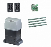 Автоматика для откатных ворот 844ERKIT-KR4, комплект: привод, радиоприемник, 2 пульта, 4 рейки