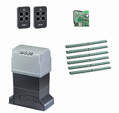 Автоматика для откатных ворот 844ERKIT-KR6, комплект: привод, радиоприемник, 2 пульта, 6 реек